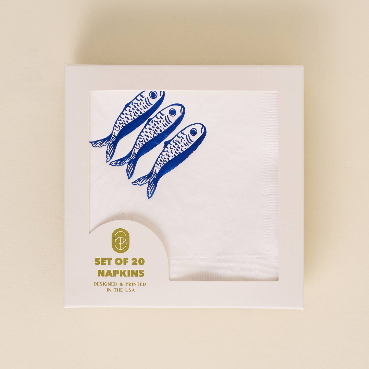 Sardines Cocktail Paper Beverage Napkin - Set of 20