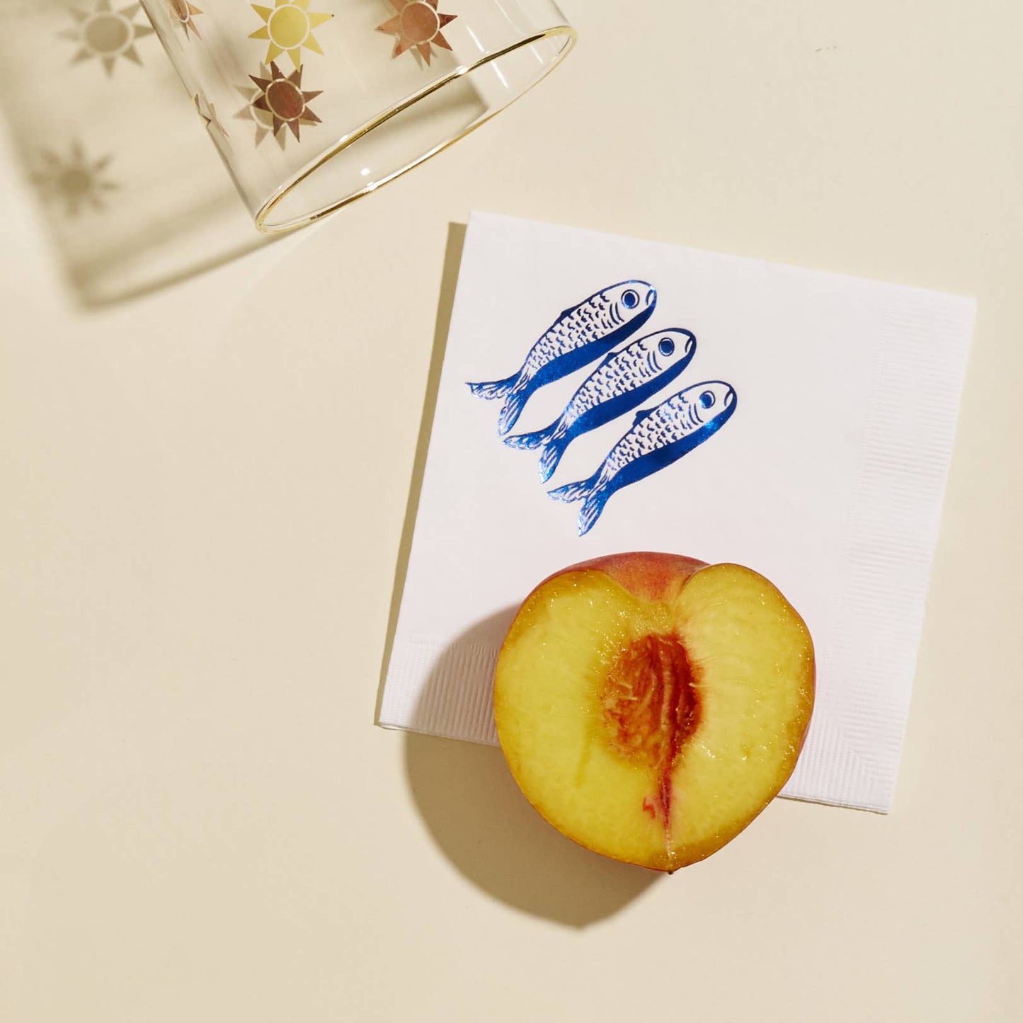 Sardines Cocktail Paper Beverage Napkin - Set of 20