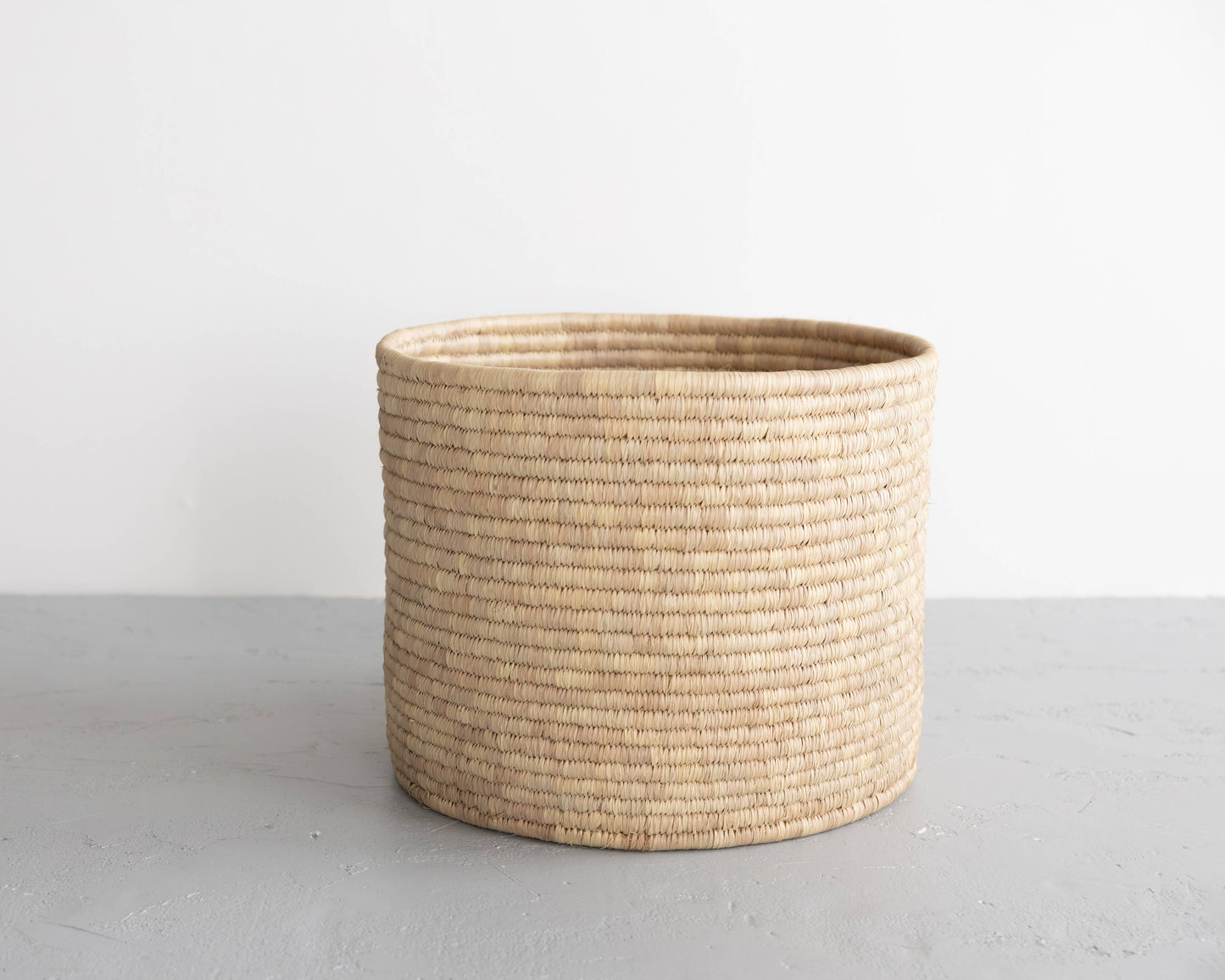 Round Storage Basket, palm leaf