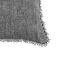 24x24 Lina Linen Pillow Steel Grey