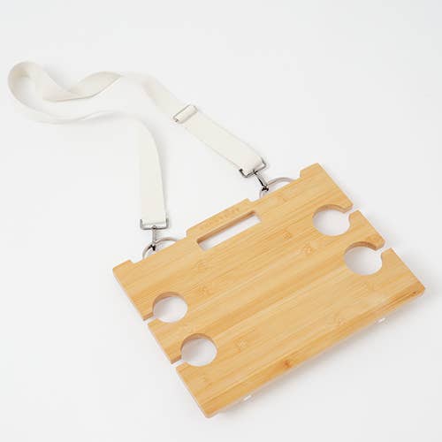 Portable Wine and Cheese Table Le Weekend Natural