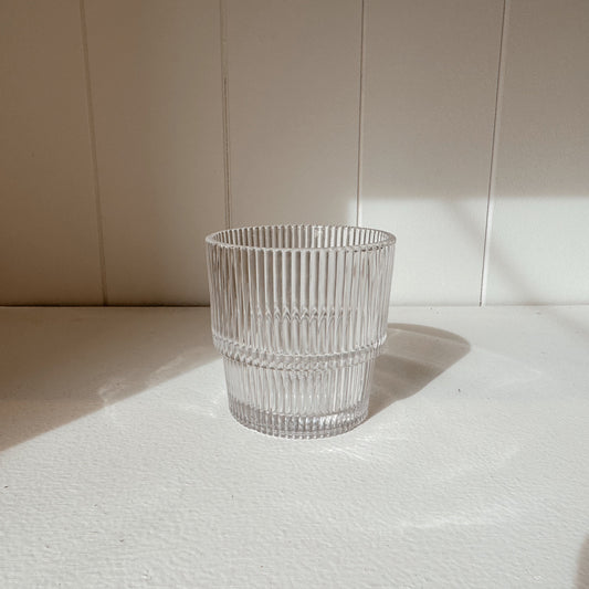 11-Oz. Stackable Ribbed Double Old-Fashioned Glass