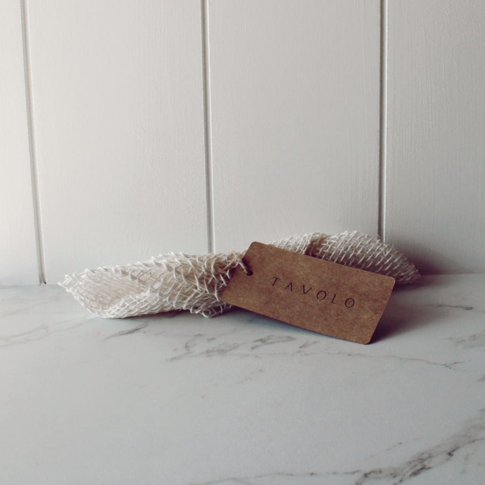 Ayate Washcloth rolled with Tavolo Tag