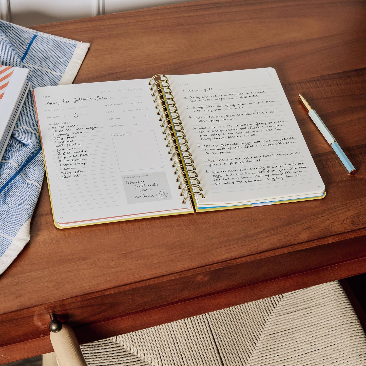 Guided Recipe Journal, Hardcover B5 Spiral - Hanging Fruits