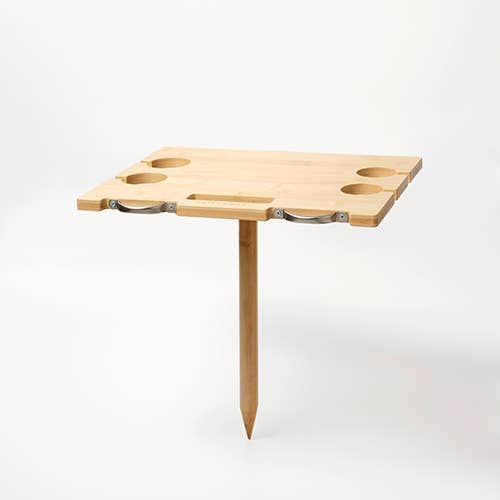 Portable Wine and Cheese Table Le Weekend Natural