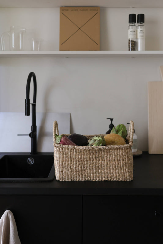 Large Lima Rectangular Seagrass Basket with Handles