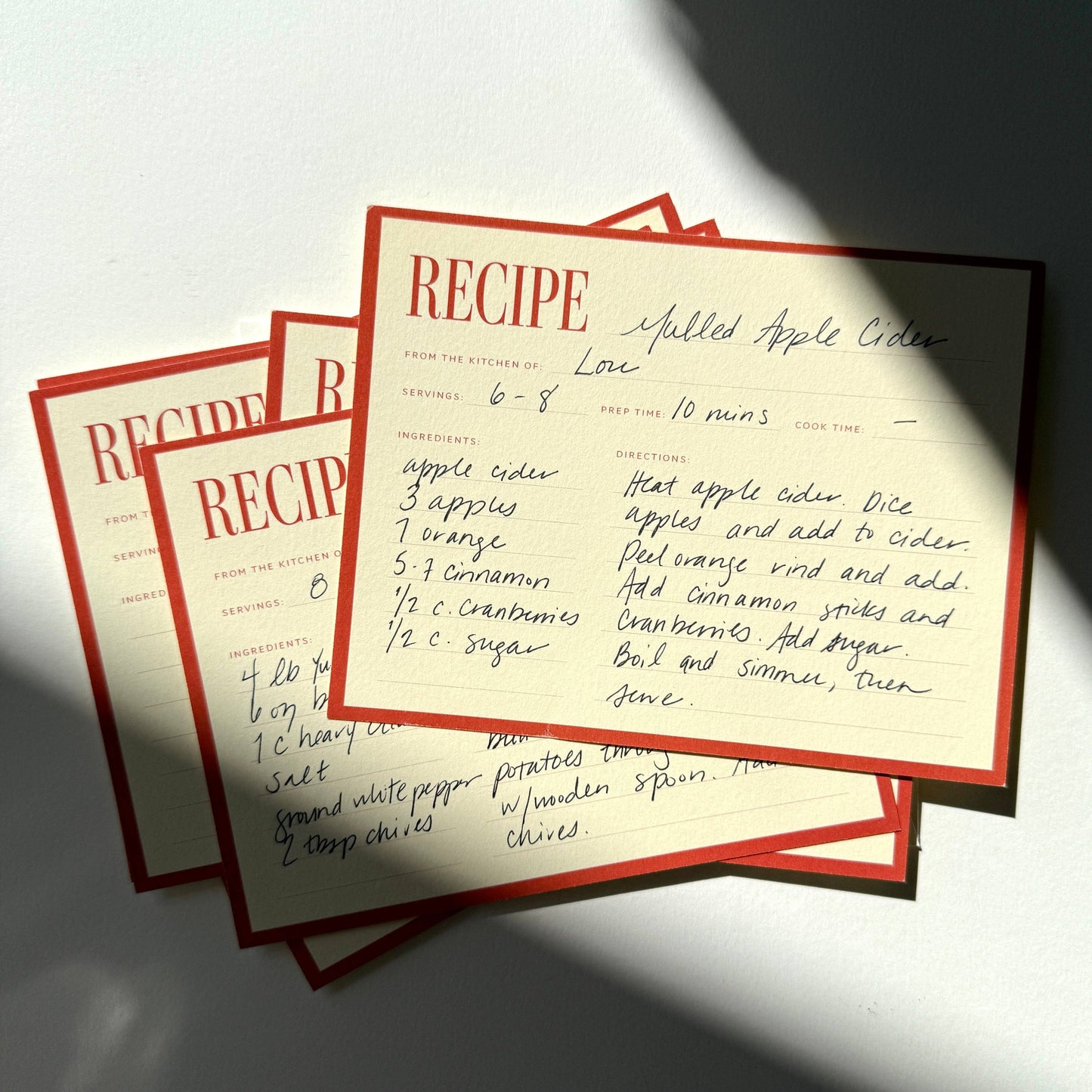 Recipe Card No. 02 Set of 12