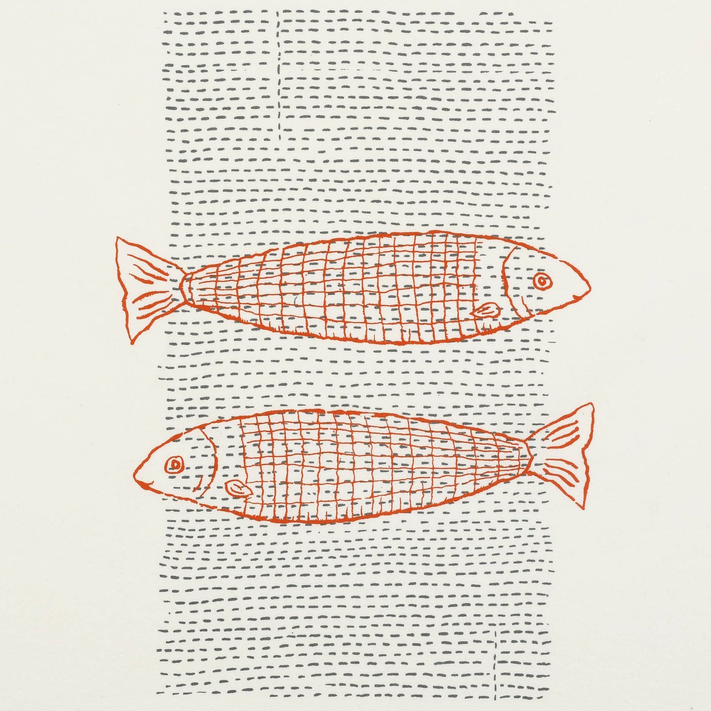 Double fish tea towel