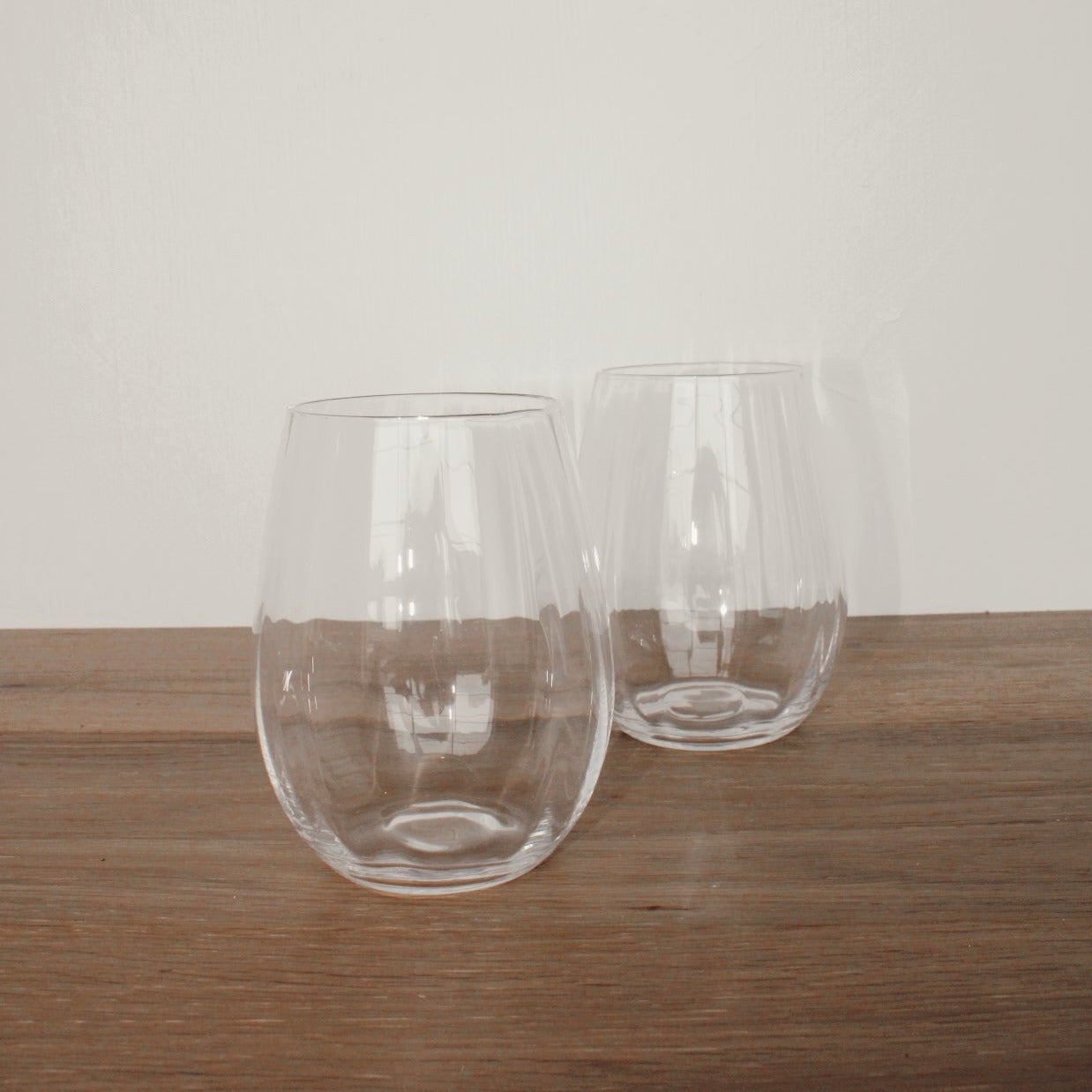 Ribbed Optic Stemless Wine Glass