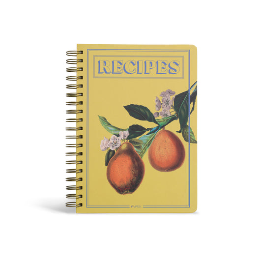 Guided Recipe Journal, Hardcover B5 Spiral -  Hanging Fruits