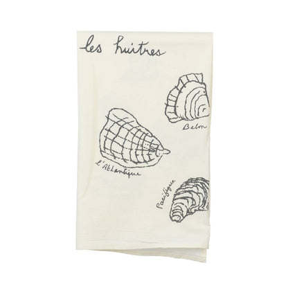 Oyster variety tea towel