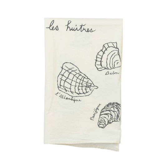 Oyster variety tea towel