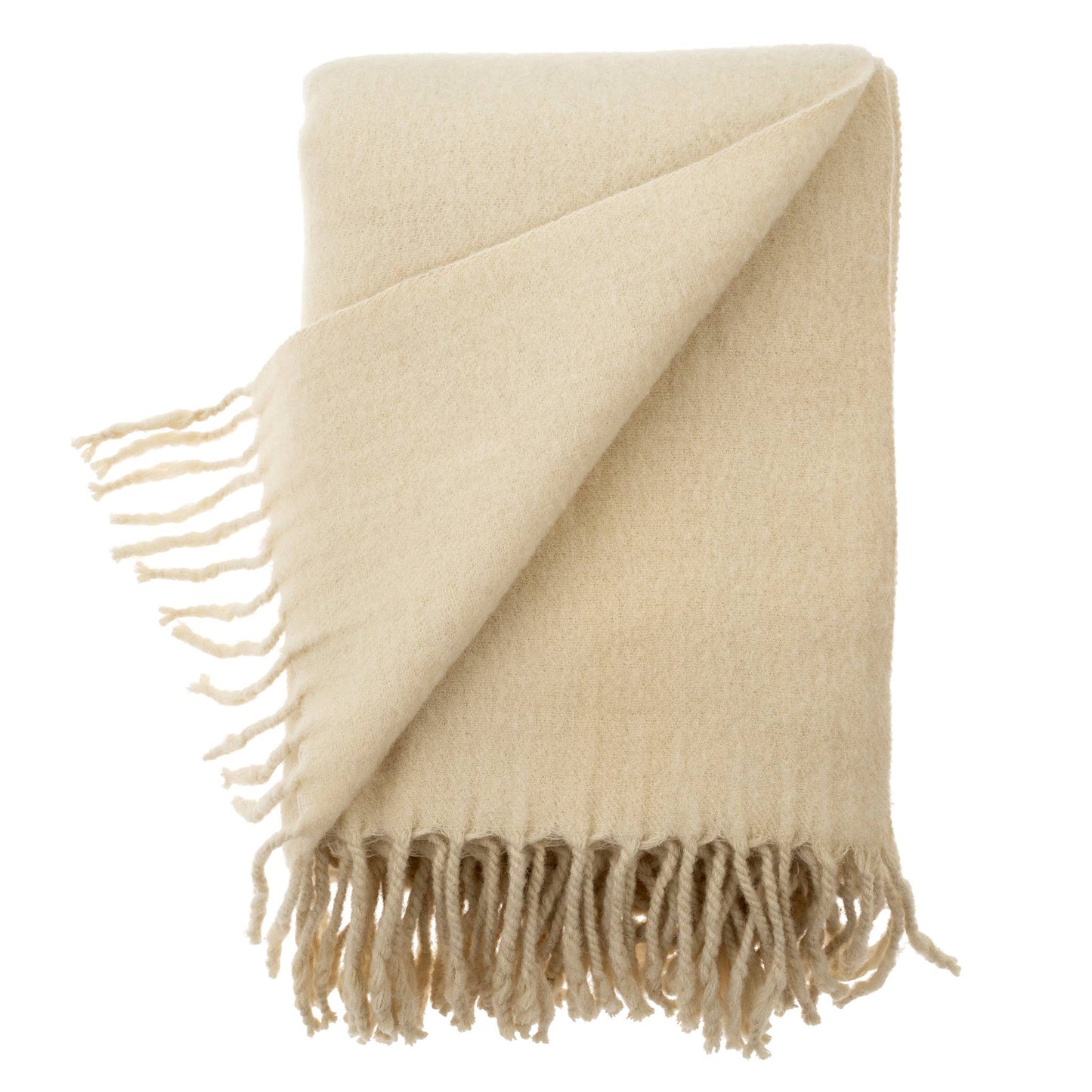 Alpes Merino Wool Throw, Cream