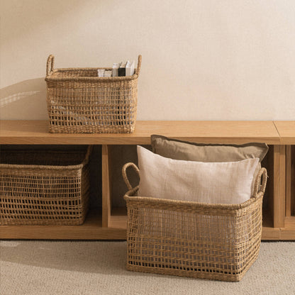 Seagrass Basket with Handles - Salema Rectangular Small