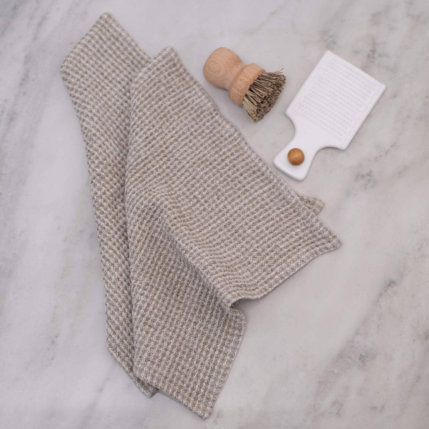 Natural Linen Waffle Dishcloth Set of 2