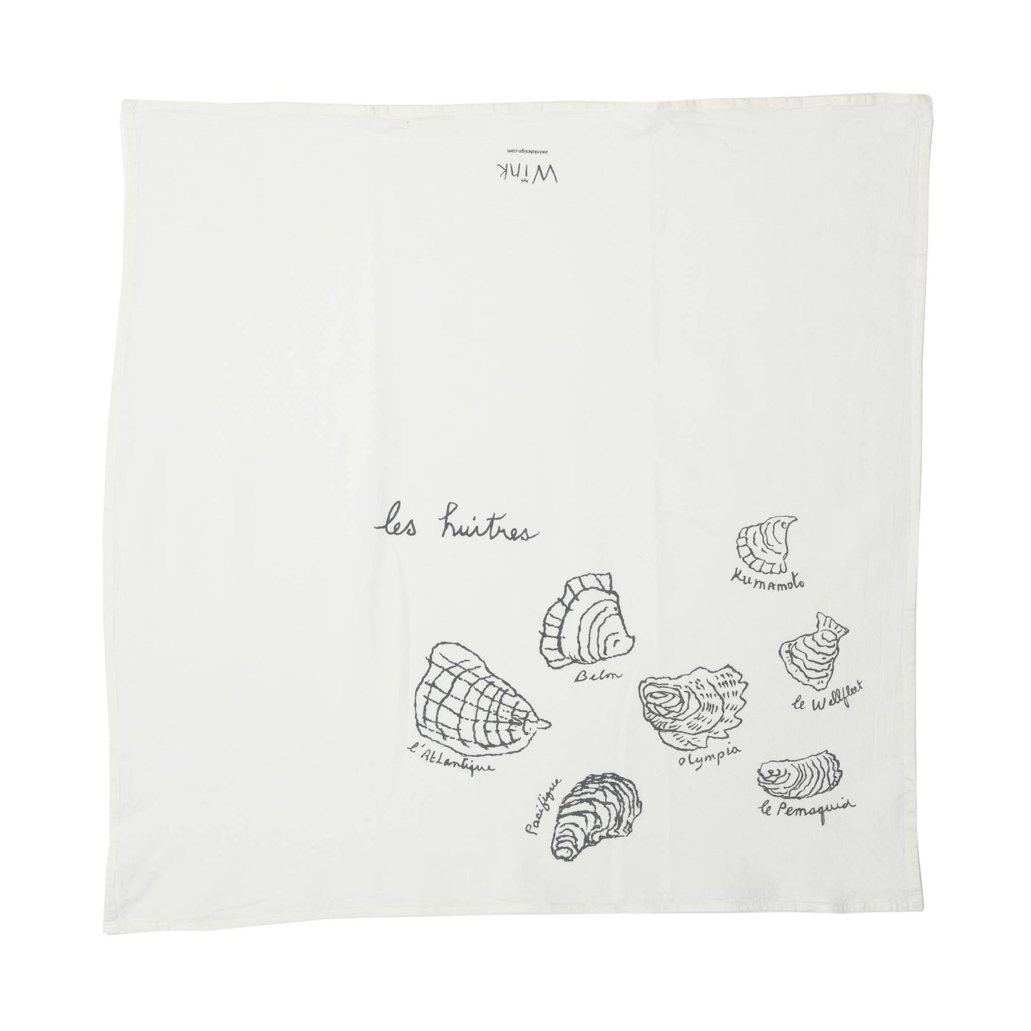 Oyster variety tea towel