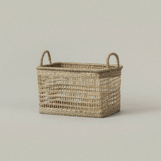 Seagrass Basket with Handles - Salema Rectangular Small