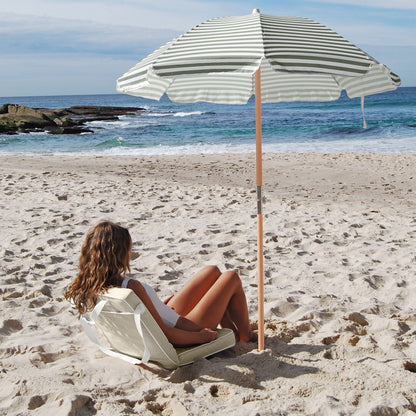 Luxe Beach Umbrella Seagrass Stripe