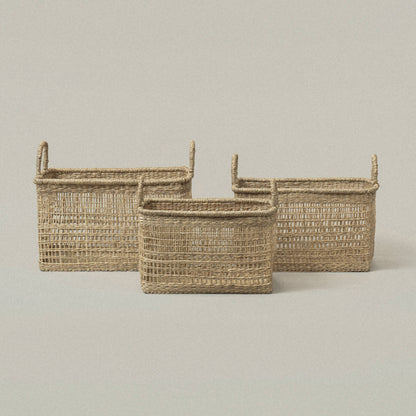 Seagrass Basket with Handles - Salema Rectangular Small