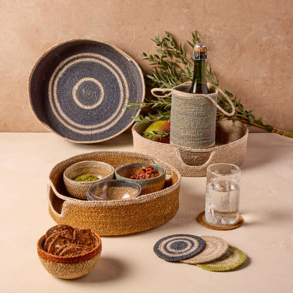 Hydra Woven Seagrass Tray, Grey