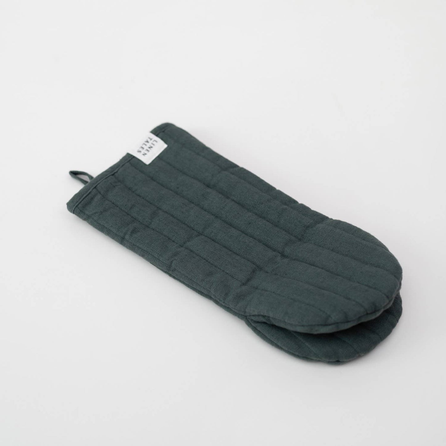 Forest Green Linen Oven Mitt