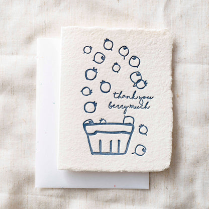 Thank You Berry Much | Blueberry Gratitude Greeting Card