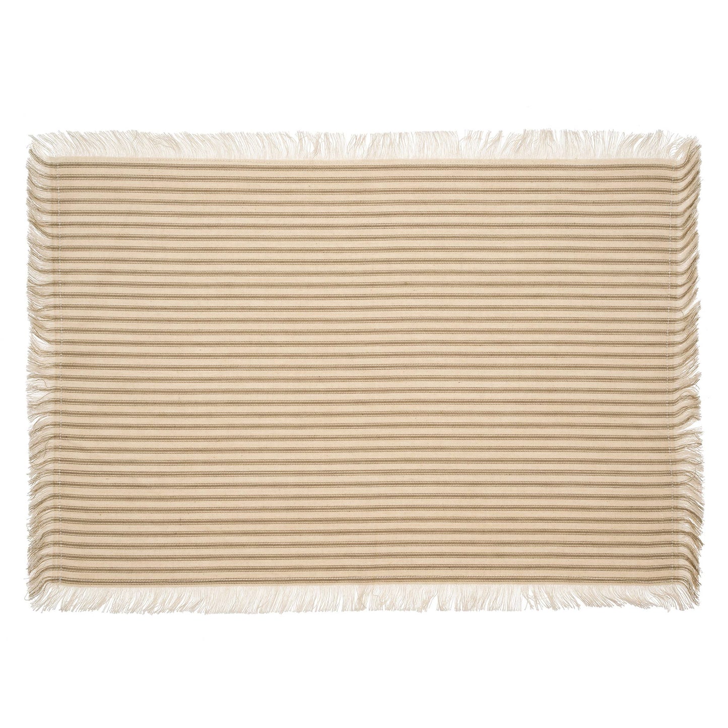 Ticking Fringe Placemats S/4, Grey