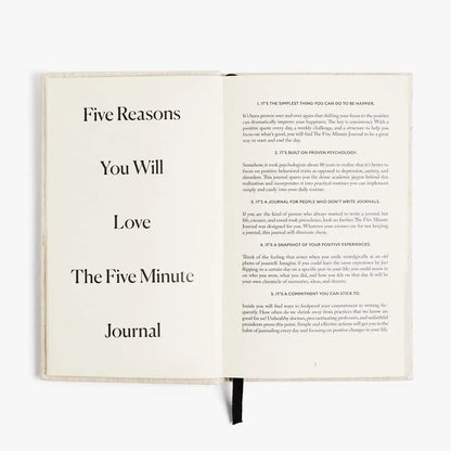 The Five Minute Journal Linen - Daily Guided Gratitude