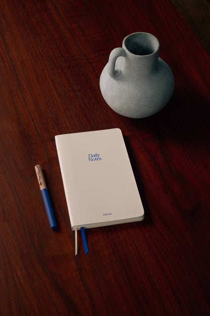 Lined Notebook, A5 Softcover, PU Leather - Daily Notes