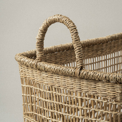 Medium Salema Rectangular Seagrass Basket with Handles