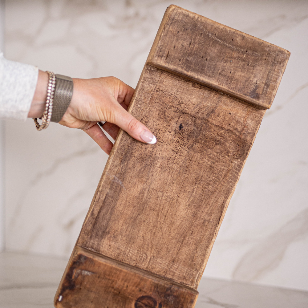 Trivet Riser Solid Reclaimed Elm Wood