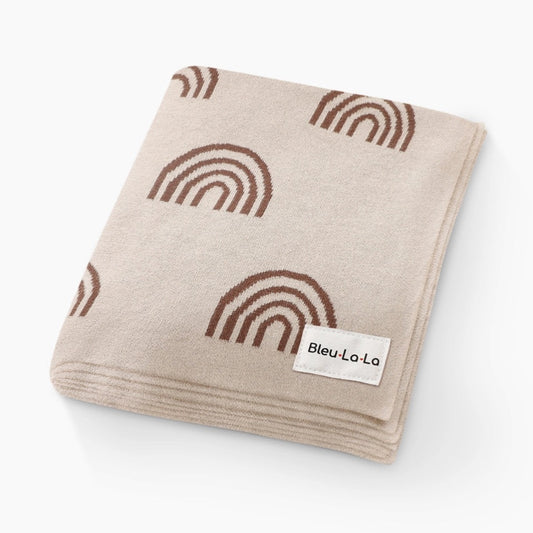 100% Luxury Cotton Swaddle Receiving Baby Blanket - Rainbow Brown