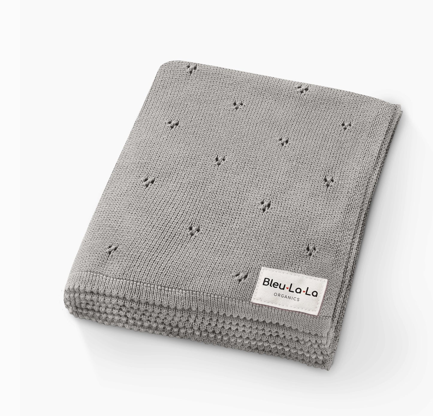 100% Organic Cotton Pointelle Swaddle Receiving Baby Blanket- Dove Gray