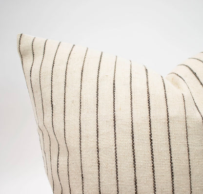 Chart - Ivory & Dark Brown Indian Wool Pillow Cover - 24"