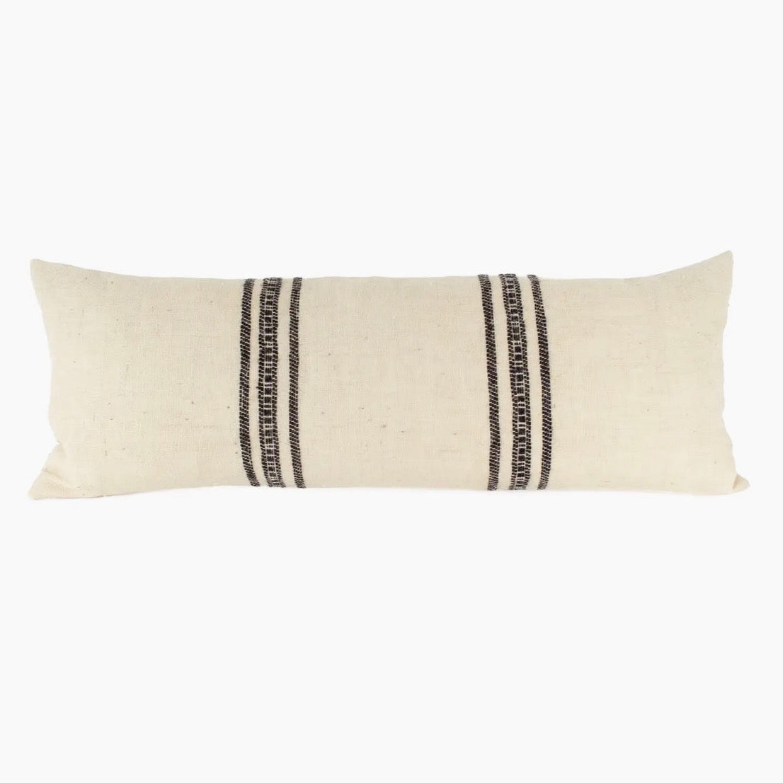 Viti - Long Lumbar Indian Wool Pillow Cover - Ivory