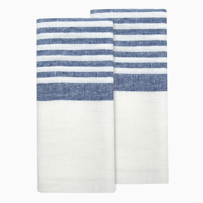 White & Blue Tea Towels 20x30 - Set of 2