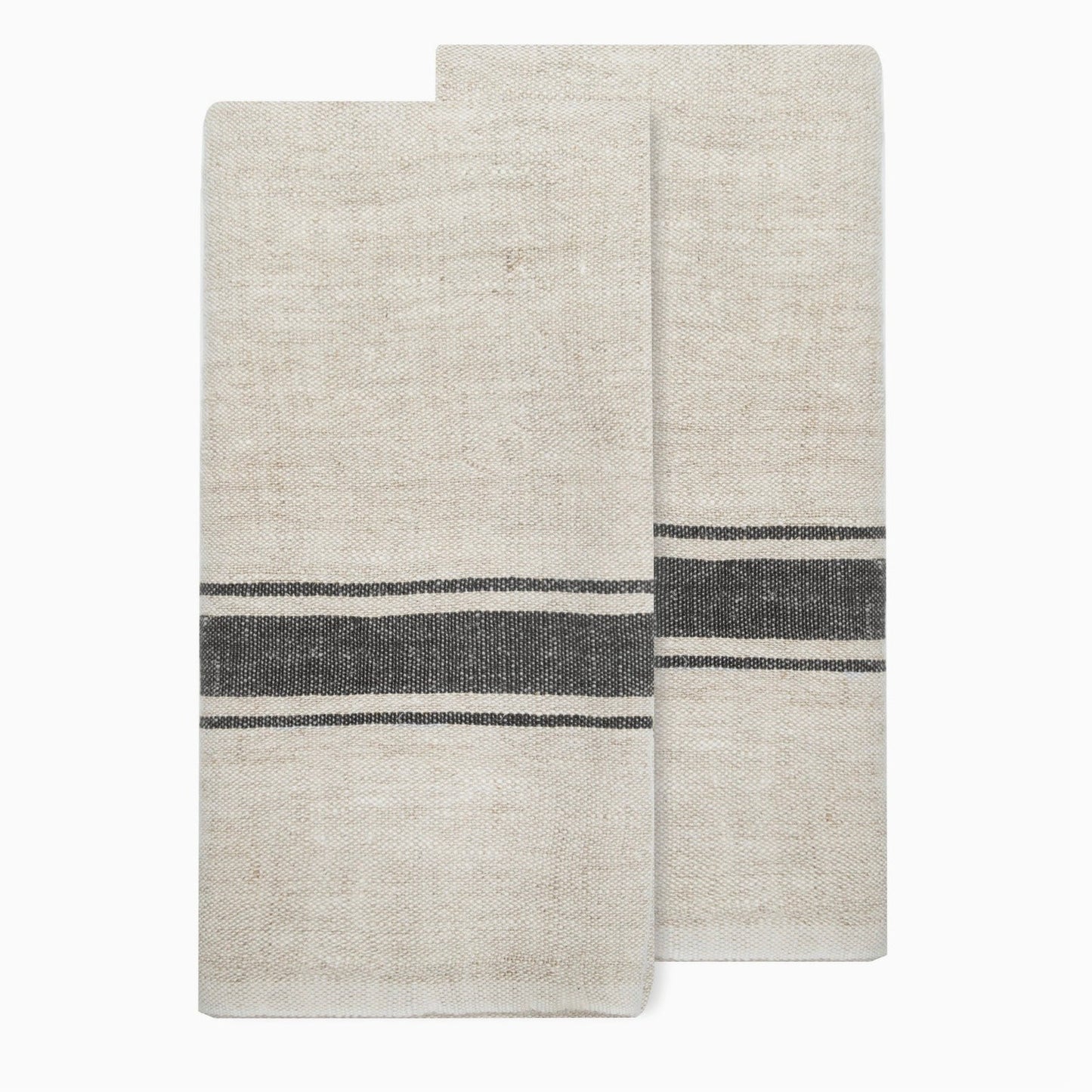 Marseille - Black & Natural Tea Towels 20x30 - Set of 2