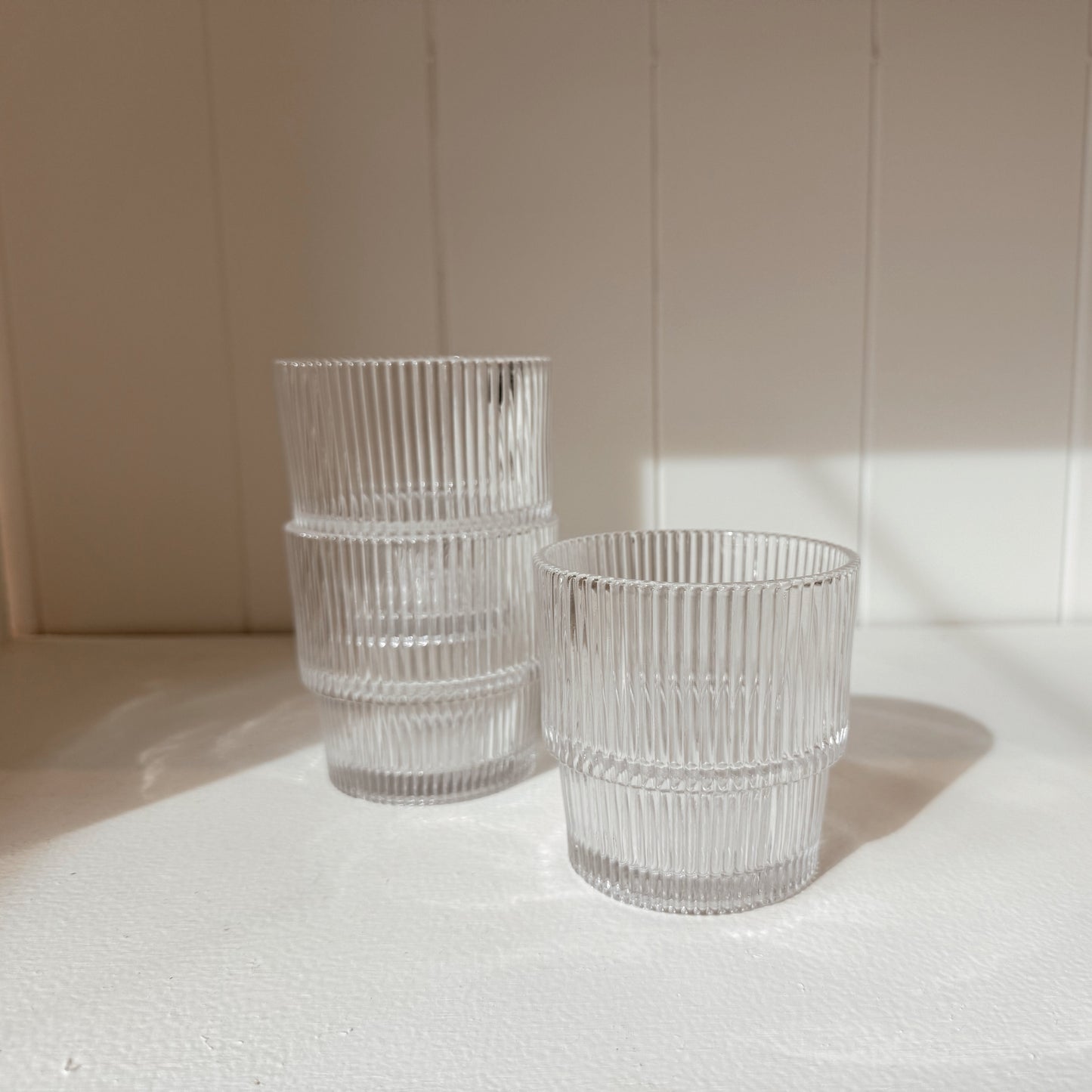 11-Oz. Stackable Ribbed Double Old-Fashioned Glass