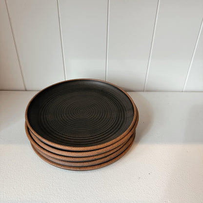 Handmade Ceramic Salad Plate -Speckled Black