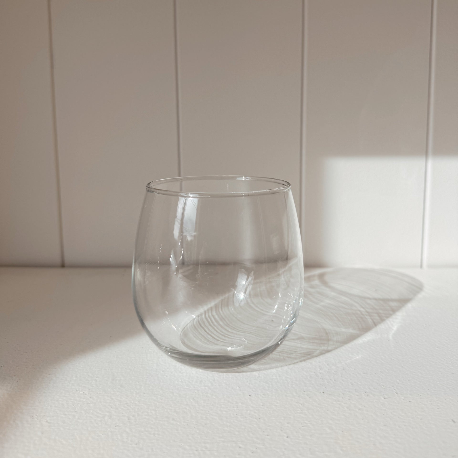 clear stemless wine Glasses, 17 oz