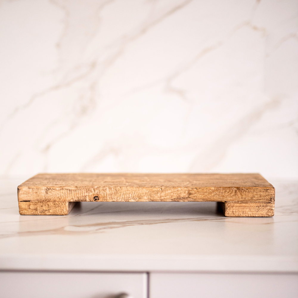 Trivet Riser Solid Reclaimed Elm Wood