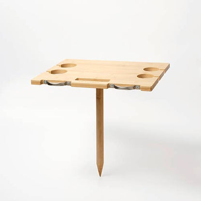 Portable Wine and Cheese Table Le Weekend Natural
