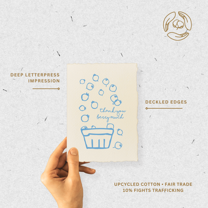 Thank You Berry Much | Blueberry Gratitude Greeting Card