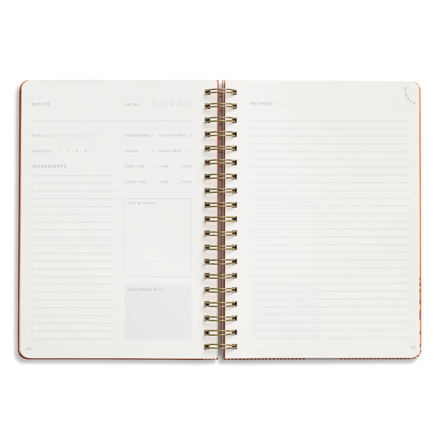 Guided Recipe Journal, Hardcover B5 Spiral - Eat Well