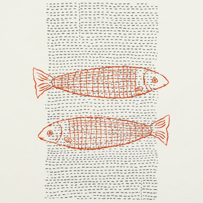 Double fish tea towel