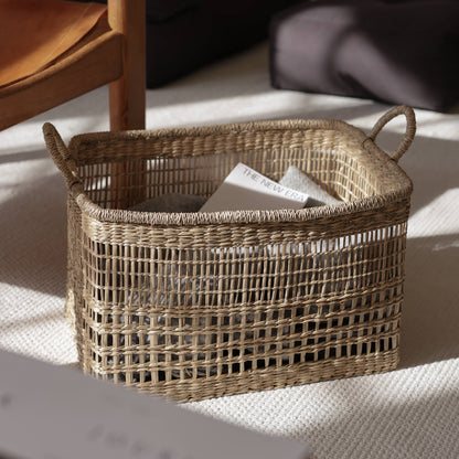 Medium Salema Rectangular Seagrass Basket with Handles