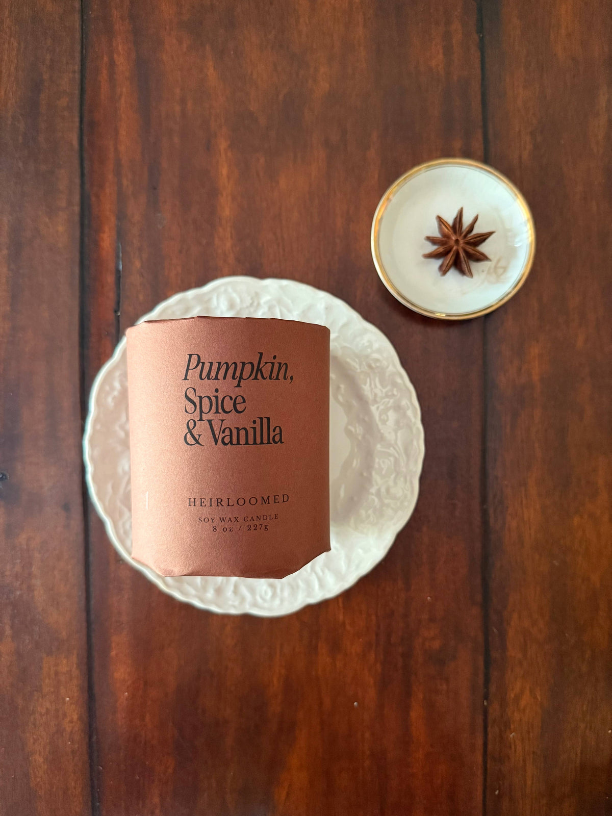 Heirloomed Candle - Pumpkin, Spice & Vanilla - Fall Candle