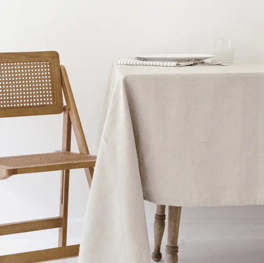 Linen Tablecloth in Oatmeal