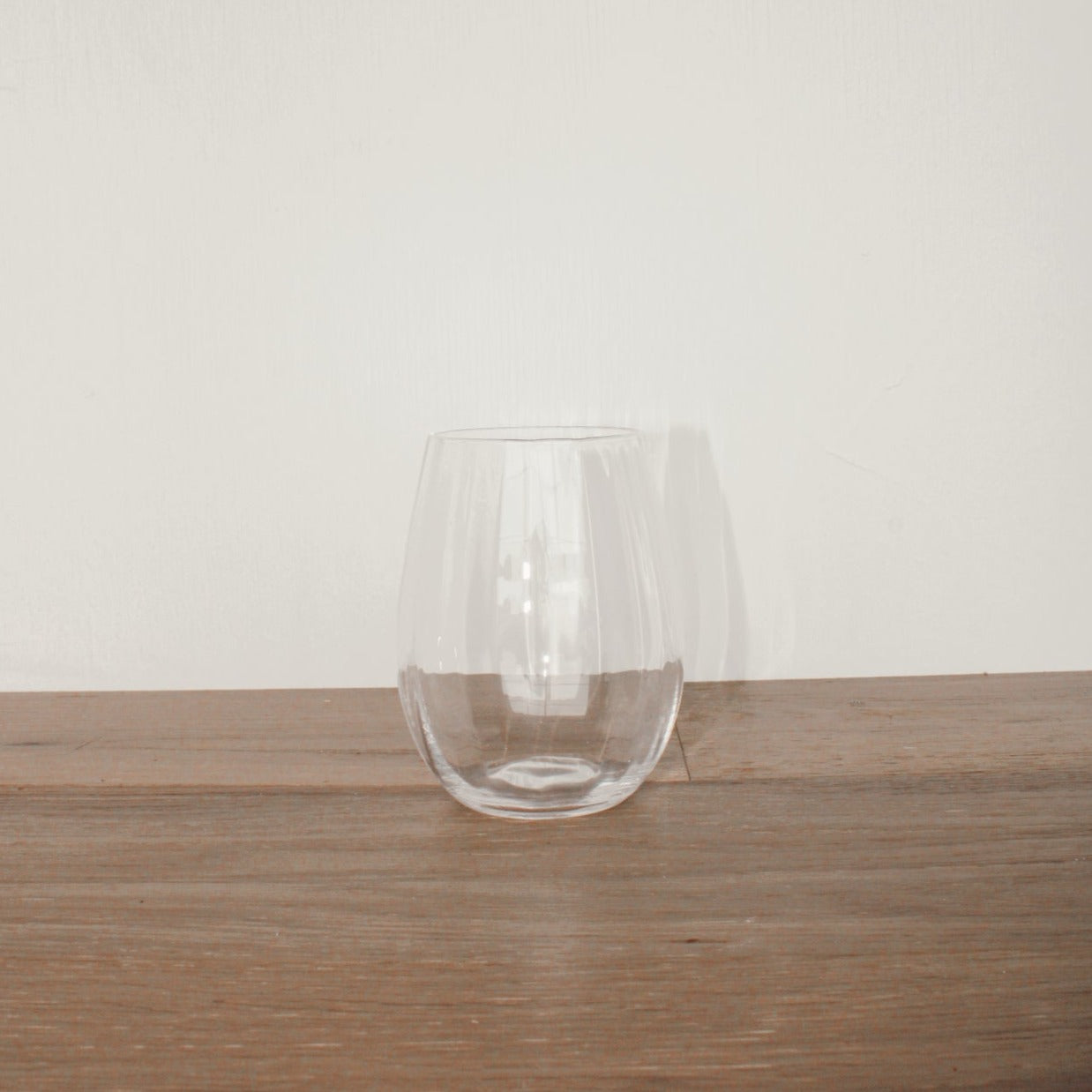 Ribbed Optic Stemless Wine Glass