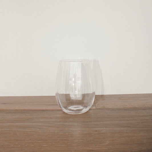 Ribbed Optic Stemless Wine Glass